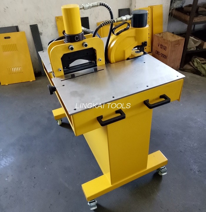 220V 50HZ हाइड्रोलिक क्रिम्पिङ उपकरण बस बार प्रोसेसर काट्ने पंचिंग झुकावको लागि